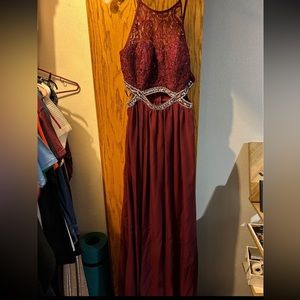 Dark red prom dress size 11